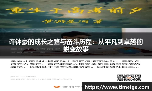 许钟豪的成长之路与奋斗历程：从平凡到卓越的蜕变故事